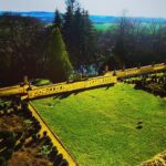 Crispin Glover Instagram - I keep meaning to go back inside to continue the tour of the interior but this photo is a sort of a reverse of the previous photo. In this photo one can see from the second floor of Zamek Konarovice down over the parterre and the statues on the balustrade the pond that was on the right side of the previous photo. One may also notice the lone peahen in the middle of the parterre. Soon I will continue photos of the interior tour of Zamek Konarovice Czech Republic.