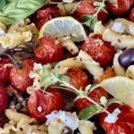 Cristina Ferrare Instagram - Searching for Italy In my own kitchen! Sunday lunch! Blistered 🍅 with fresh herbs, olive oil, ricotta cheese, olives, lemons. your favorite pasta! Bon Appetit! #findingitaly