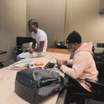 D.C. Young Fly Instagram - Gettin a musical history lesson from @troytaylorttu 📝 @domani cold wit this music shit @seddyhendrinx is in his bag 💪🏾💪🏾 #NoDayzOff #MusicHustle