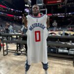 D.C. Young Fly Instagram – My dawg @russwest44 gave me his jersey tonite!!!! Outta alll the jerseys this def my favorite one Brodie 💪🏾💪🏾 hangin dis up fashooo