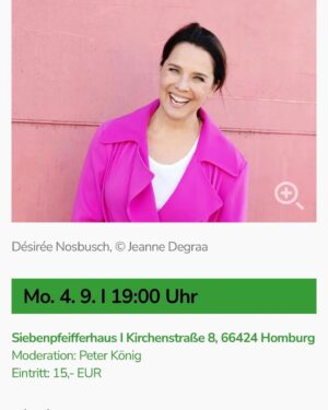 Désirée Nosbusch Instagram - Bald ist der Urlaub vorbei ☀️
Am 4. September lese ich bei der HomBuch23 aus meinem Buch ENDLICH NOCH NICHT ANGEKOMMEN. Falls Ihr in der Nähe seid, würde ich mich freuen, Euch dort kennenzulernen. @ullsteinbuchverlage