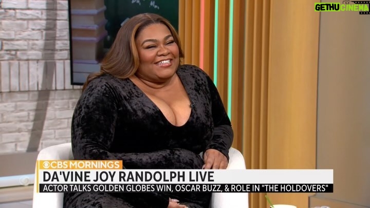 Da'Vine Joy Randolph Instagram - #GoldenGlobes winner @davinejoy says she “never expected” any of the recognition she has received for her role in @theholdoversfilm. She tells CBS Mornings about preparing for the film — and how her character showcases what she calls a superpower.