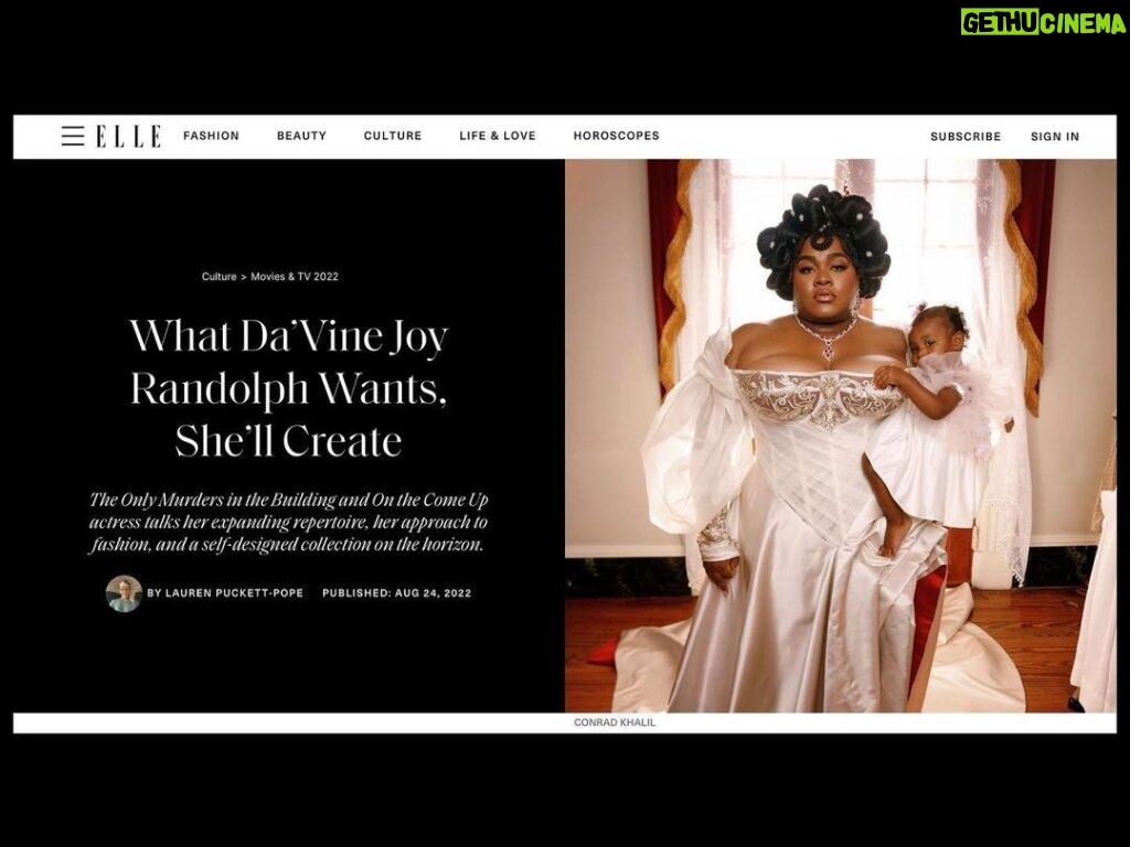 Da'Vine Joy Randolph Instagram - It’s been HARD to keep this one under wraps, but the day has arrived! Thank you @elleusa for being so generous with your time and allowing a space for me to share my creativity and thoughts. Thank you to all involved for making my vision come to life. Please read the article for full context, link in bio. And dont you worry there are more images to come, cuz I’ve got time TODAY! https://www.elle.com/culture/movies-tv/a40959461/davine-joy-randolph-interview-2022/ Elle Magazine