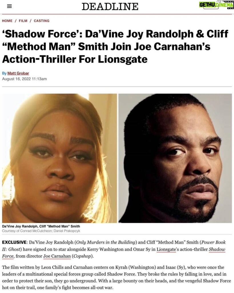Da'Vine Joy Randolph Instagram - Very excited to add another genre to the list. It’s about to go DOWN! I cant wait to get started. #shadowforce