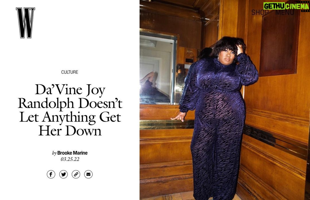 Da'Vine Joy Randolph Instagram - W Magazine~ on newsstands now. Los Angeles, California