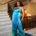 Da'Vine Joy Randolph Instagram - “ An Ode to a Dress”… 💚💙💚💙 @fenoel thank you for allowing me to wear one of your exclusive looks off the runway. A honor to be draped in your garments. I felt luxurious! Cannes, France