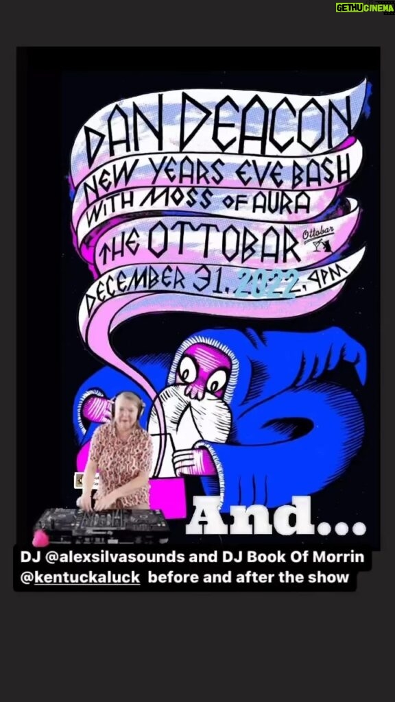 Dan Deacon Instagram - My NYE show at @theottobar with @mossofaura is sold out. Thanks to everyone who got tickets! Also on the bill are DJs @alexsilvasounds and Book of Morrin @kentuckaluck DJing from doors until last call!