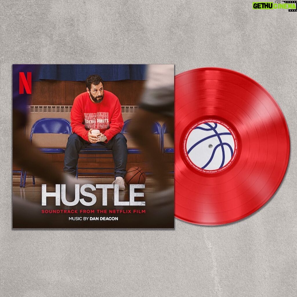 Dan Deacon Instagram - HUSTLE soundtrack is now available on vinyl in editions of BLUE vinyl and a forthcoming RED vinyl. Link in bio to order now! Info from the press release: (June 23, 2022 – Los Angeles, CA) – Netflix and Diggers Factory are excited to announce the release of the Hustle (Soundtrack from the Netflix Film) LP with music by composer Dan Deacon. The soundtrack is available now for pre-order on Diggers Factory and comes pressed on blue vinyl, with a red version coming later from the Netflix Shop. Adam Sandler’s Hustle debuted on Netflix's English Films list at #1 with 84.58M hours viewed and climbing. With a Rotten Tomatoes score of 92% from critics and 92% with audiences, the film has been getting rave reviews.