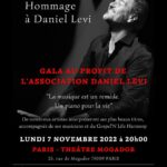 Daniel Lévi Instagram - Malgré notre peine et un manque immense, il est important aujourd’hui pour nous de rendre hommage à notre mari et père. Avec l’aide de D…, nous continuons sur sa voie… amour, partage et bienveillance 🙏🏻 ❤️ Le 7 novembre prochain, ses amis artistes, ses musiciens et le Gospel'N Life Harmony se retrouveront sur la scène du THEATRE MOGADOR pour lui rendre hommage et interpréter ses plus beaux titres. Une soirée de bienveillance, de solidarité et d’amour à son image. Tous les bénéfices de ce gala ainsi que tous les dons effectués lors de la campagne serviront à financer l’achat de nombreux pianos que nous déposerons dans tous les hôpitaux, dans un espace qui lui sera dédié. Des animations musicales autour de ces pianos auront lieu régulièrement durant toute l'année, assurées par des artistes et musiciens. 🤍 L’ASSOCIATION DANIEL LEVI « Un piano pour la Vie » « La musique était pour Daniel un vrai remède. Lors de ses soins et hospitalisations, il se mettait au piano et partageait avec les autres malades et le personnel soignant ce qu’il aimait et savait si bien faire… DONNER DU BONHEUR AUX AUTRES ❤️ Aujourd'hui, accompagnée de notre fille Nessyel et de ses deux fils Abel et Rephaël, nous mènerons à bien son projet tant rêvé 🙏🏻🤍 Mon amour, tu ne seras pas là par ta présence mais ta « Neshama » est à jamais avec nous 🌟 Merci à Laurent Bentata de nous offrir ce merveilleux théâtre le temps d’une soirée. Merci à Albert Cohen, à Yves Mayet et à Sam Smadja pour leur soutien dans la réalisation de ce gala ✨ Réservations sur www.eventim.fr/artist/daniel-levi Théâtre Mogador