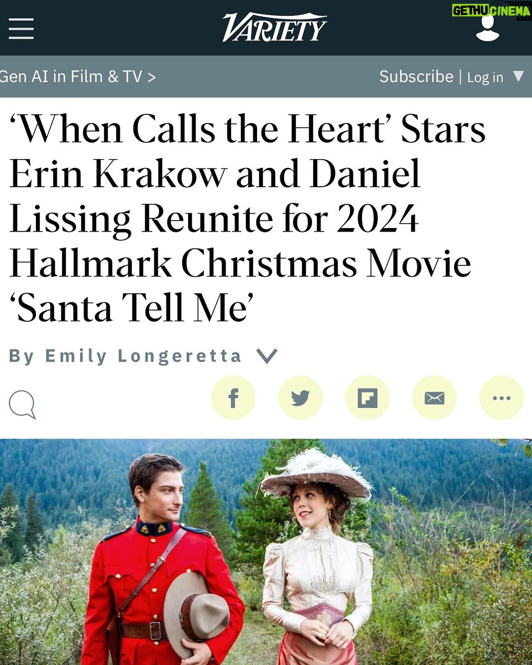 Daniel Lissing - 24.1K Likes - What a nice why to start the year… reuniting with @erinkrakow on this fun holiday movie 🎥🍿🎄
Who’s excited??