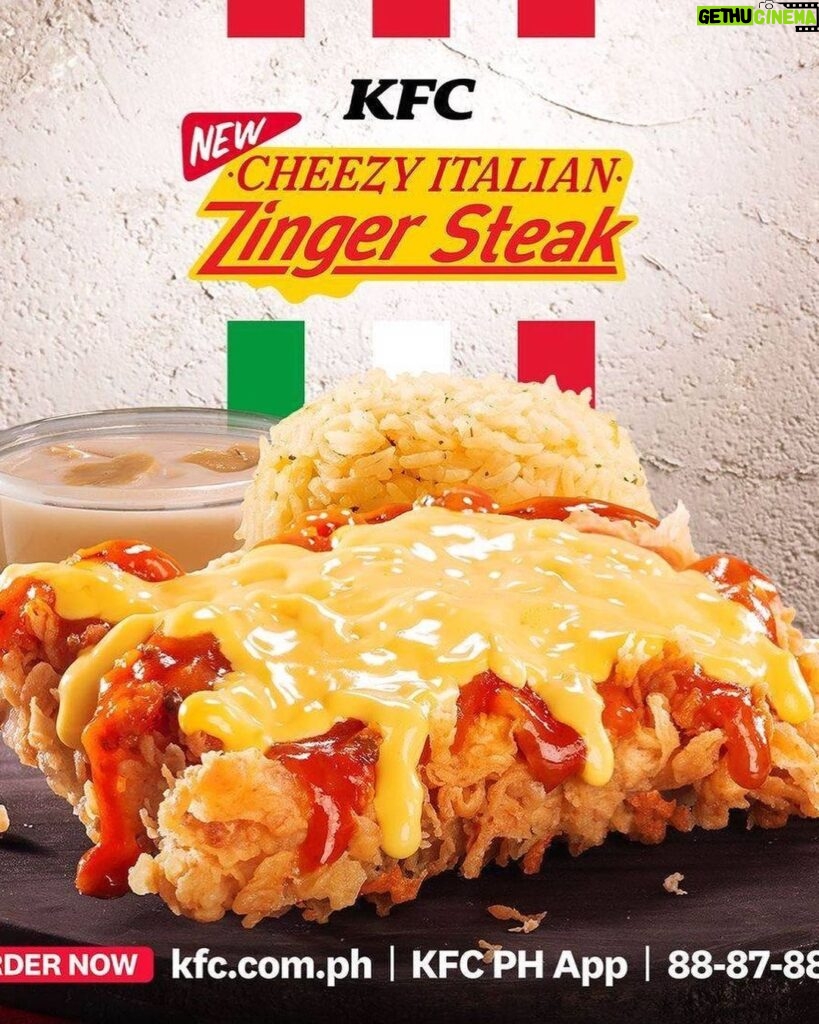 Daniel Padilla Instagram - Discover a burst of Italian-inspired cheesiness in our NEW #KFCCheezyItalian Zinger Steak! 🧀