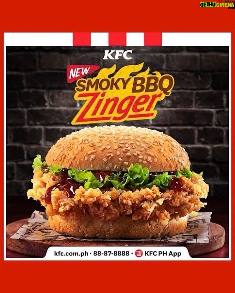 Daniel Padilla Instagram - Wrap your hands on our newest snack! Enjoy the savory flavors of the KFC Smoky BBQ Zinger Sandwich on the go! #SmokinGood