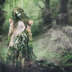 Daniel Wallace Instagram – TERROR IN THE WOODS
With this floorshow I wanted to call upon folklore and stories of old…and bring a little bit of Lancashire with me across the pond.
Jenny Greenteeth a.ka Wicked Jenny is a figure from folklore, a river hag.she would often drag children and the elderly into the water to drown them.She would sometimes be found in the branches of trees singing her song….
she is described as having long hair,long fingers,green skin and sharp teeth…
The name is also used to describe duckweed which forms a green mat on top of the water making it look like grass(potentially treacherous and misleading to children)
It was a real labour of love and team effort and I spent (possibly too long) dying pieces of lace to use as moss,ageing up and weathering the dress…covering in liquid latex and adding bits of the forest that she had pulled with her from the lake)
Many thanks to @liquorice_black who helped me clean up,actually demould( before adding fake mould) and put together an old wedding dress that had had many other incarnations previously 🖤
@lourobs who helped with platting weeds and stoning 💚
@shortforjacket who helped ‘muddying up Jenny’s slippers 🤎
@Cheddargorgeous for donating some plastic shrubbery 💙
And of course @Florenciawigs who styled jenny luscious locks 🤍
Picture Snapped by ever talented @faketrashstudio 🫀