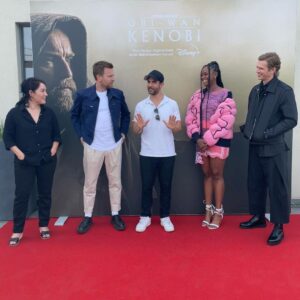 Daniele Rizzo Instagram - "A long time ago in a galaxy far, far away...”
OR
“You will know when I’m in the room”
@obiwankenobi is coming! May 27th!!
What a blast to meet this great talented people - my clip is coming out in a few days - don’t miss #ObiWanKenobi on @disneyplus 
Was für ein Tag! Danke an @disneyplusde und alle im tollen Team, die mir die verrücktesten Ideen durchgehen lassen.
Obi Wan kommt endlich als Serie raus & Anakin alias Darth Vader ist auch am Start! Mein Clip als lang vermisste Yoda Schwester #Yaddel kommt die Tage raus.
@_mosesingram has a great smile - but she will kick some Laserbutts! 
#may27th 
#starwars #obiwankenobi #disneyplus 

———————-
Danke besonders an @m_binzell und @maeuselumpf