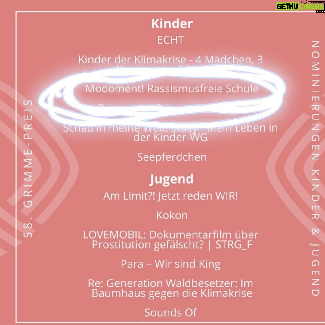 Daniele Rizzo - 116 Likes - Gleich zwei tolle Projekte bei denen ich als Schauspieler mitwirken durfte, sind für den @grimme_institut Preis nominiert.
#Hyperland von @sixtus u.a. mit @lorna_ishema @reza.brojerdi uvm.
und “MOOOMENT! Rassismusfreie Schule”
von @ymedia_cgn und @qolabo Regie @adriandraschoff und @la_fischa
Glückwunsch an alle Beteiligten und Danke für die Nominierungen.
@zdfmediathek
@kikafuerdich
_______________
@actorsconnectionagency
@idasimpressions