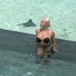 Daniella Chávez Instagram – En plena sesión de videos y una Mantarraya también quería salir en uno!🩵 #Maldives ( que bueno no me la encontré antes cuando estaba en el mar 😅)