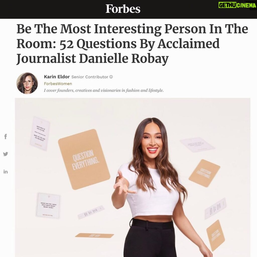 Danielle Robay Instagram - There’s a reason some of the most revolutionary American companies were founded on the value of QUESTIONS 💡. Eric Schmidt, the former CEO of Google, said, “We run this company on questions, not answers.” Apple trains its Genius Bar experts on the Socratic method (dialogue based on asking and answering questions to stimulate critical thinking). QUESTIONS are a game • changer. 💋Huge thank you to @alwayskarin for such a beautifully written + sincere write up. You are an expert storyteller!