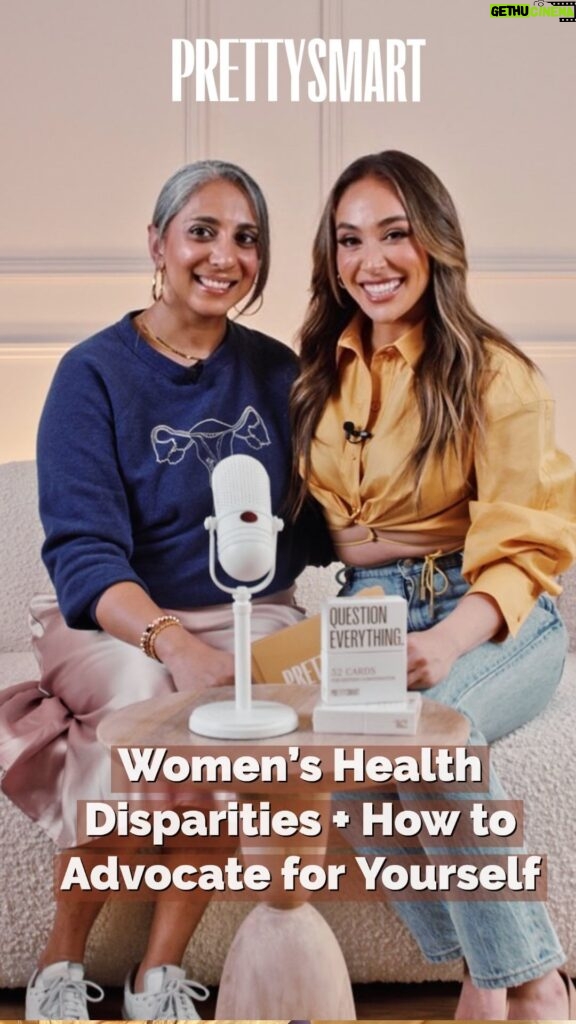 Danielle Robay Instagram - Q 💡: Why are women more likely than men to die from heart attacks? + Are you asking the right questions at your doctor’s office? A 💋: On this weeks episode of #PRETTYSMART @daniellerobay + @hithapalepu dive into 𝐖𝐨𝐦𝐞𝐧’𝐬 𝐇𝐞𝐚𝐥𝐭𝐡 𝐃𝐢𝐬𝐩𝐚𝐫𝐢𝐭𝐢𝐞𝐬 + 𝐇𝐨𝐰 𝐭𝐨 𝐀𝐝𝐯𝐨𝐜𝐚𝐭𝐞 𝐟𝐨𝐫 𝐘𝐨𝐮𝐫𝐬𝐞𝐥𝐟 𝐚𝐧𝐝 𝐓𝐡𝐞 𝐂𝐚𝐫𝐞 𝐘𝐨𝐮 𝐍𝐞𝐞𝐝. As the CEO of Rhoshan Pharmaceuticals, Hitha is sharing how the pervasiveness of gender bias in the medical industry has led to a slew of challenges for women seeking care like: •pain is often dismissed or ignored (medical gaslighting) •why women often face higher healthcare costs •women’s reproductive health concerns, such as menstrual disorders, endometriosis are often under-researched, leading to limited understanding and treatment options. •Only 39% of participants in clinical trials for drugs and medical devices are women, despite women representing approximately 50% of the population. * If you have a woman in your life that you love, I recommend sending them this episode (with the time code 17:20– heart attacks). The information Hitha shares honestly may just save their life (like it saved her nannies life). New York, New York