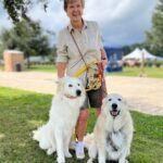 Danny Robertshaw Instagram - ADOPTED! Our stunning Great Pyrenees, SAMPSON, (left) met the perfect family during our adoption event at the Aiken Fall Classic Horse Show. Pat Runewitsch has a Great Pyr already, so instant family! Sampson came to Danny & Ron's Rescue after he was found as a stray in the Summer of 2021. He's been through a few homes and has had some training --- finally, he's in a home with Great Pyr experience! Aiken Horse Park Foundation