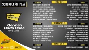 Daryl Gurney Instagram - The draw is out for the German Darts Open, and I will play Steve Lennon in the evening session tomorrow night.

You can see it on Viaplay and PDC.tv

Thanks for the support.

@txoddsofficial
@totalhire 
@winmauofficial