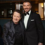 David Beckham Instagram - I cannot believe I got to meet Michael J Fox ❤️ and also a little starstruck to meet so many talented people that I’ve watched on the big screen at @bafta tonight ❤️🎬 Delighted to present the Outstanding Debut by a British writer, director or producer Award to Savannah Leaf, Shirley O’Connor & Medb Riordan for Earth Mama👏🏼🇬🇧 #BAFTA Thank you x