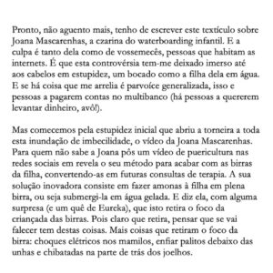 David Cristina Instagram - A propósito da Joana Mascarenhas e waterboarding de crianças.
