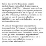 David Cristina Instagram - A propósito da Anabela que interrompeu o espectáculo dos Comedy Therapy ontem.