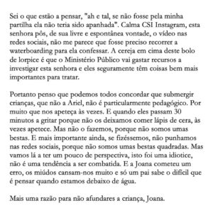 David Cristina Instagram - A propósito da Joana Mascarenhas e waterboarding de crianças.