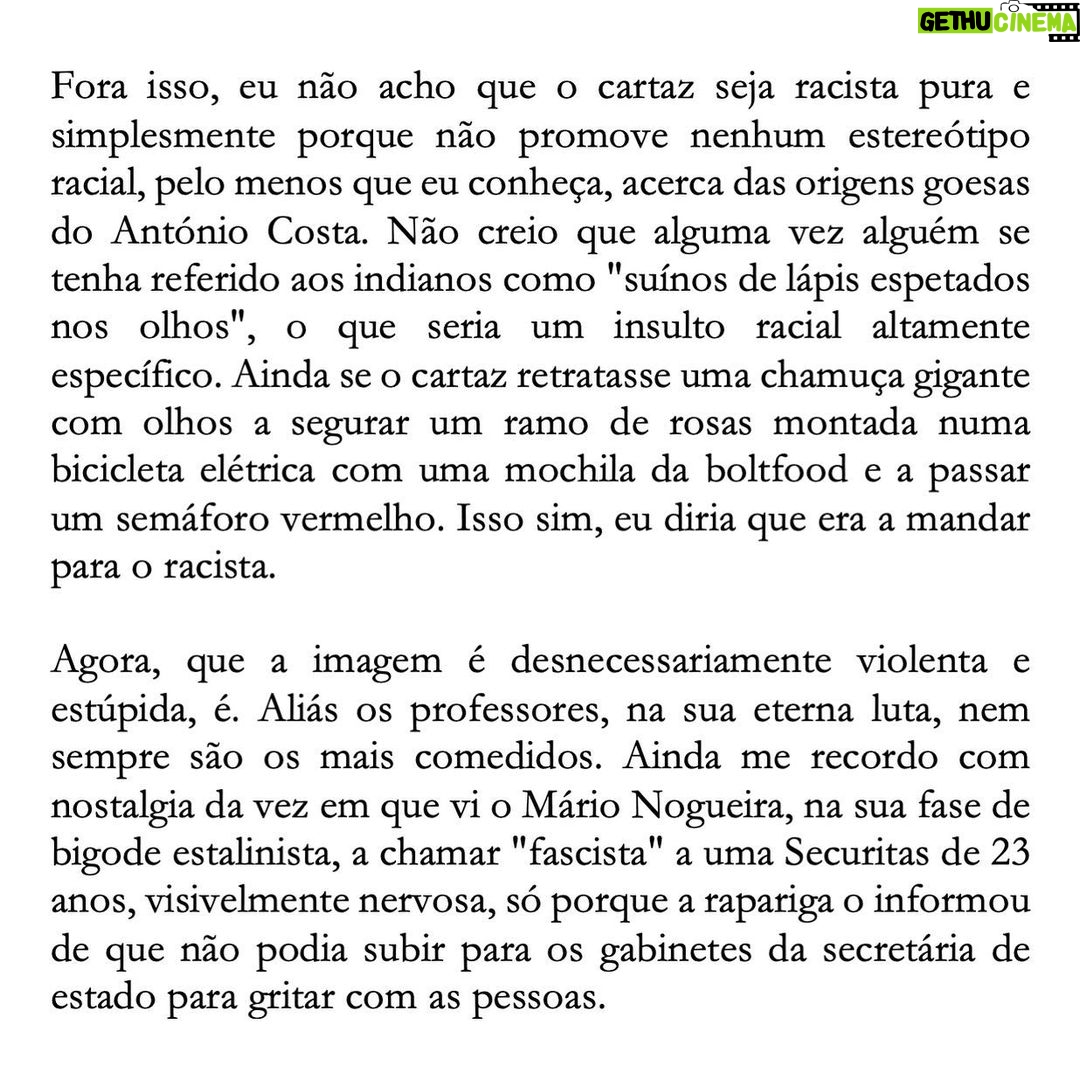 David Cristina - 1K Likes - Escrevi um textículo sobre a polémica racial dos cartazes do António Costa. Queria ter escrito ontem, mas estava a ressacar dos Santos. Mas pronto, escrevi hoje.