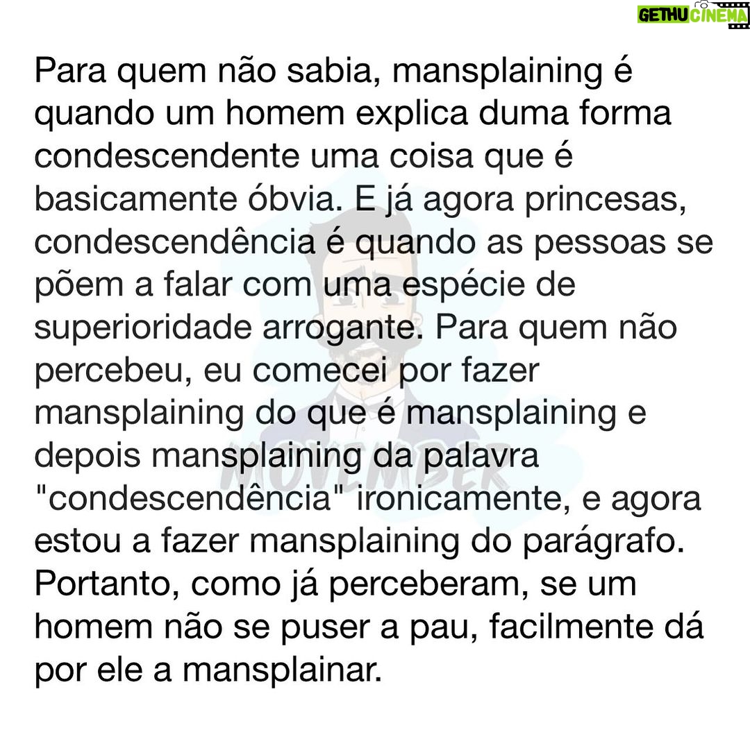 David Cristina Instagram - Para todos os Abéis deste mundo. (Lá porque estamos no #Movember não vou só falar bem dos machos)