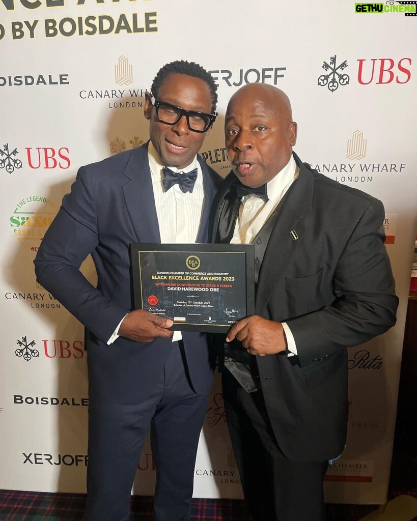 David Harewood Instagram - Last Night was Sticky 😜. My Brother David won but we all achieved & celebrated our nominations. Jazzy-B, Mega, Bushkin, General Levy, Levi-Roots and many more. So proud of Black Achievements.