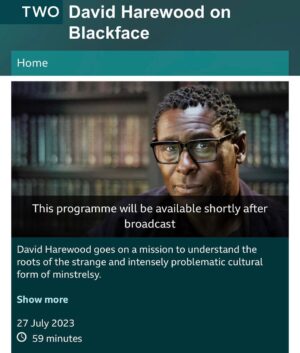 David Harewood Instagram - Probably one of the most uncomfortable and disturbing documentaries I’ve made to date. BLACKFACE, this coming Thursday on BBC2. As a kid I knew something about this tradition was off and I just couldn’t understand how or why it was on the television. In this documentary i examine its origins and find out why, as  a child, I found it so wrong. Viewer discretion is advised. 👀
