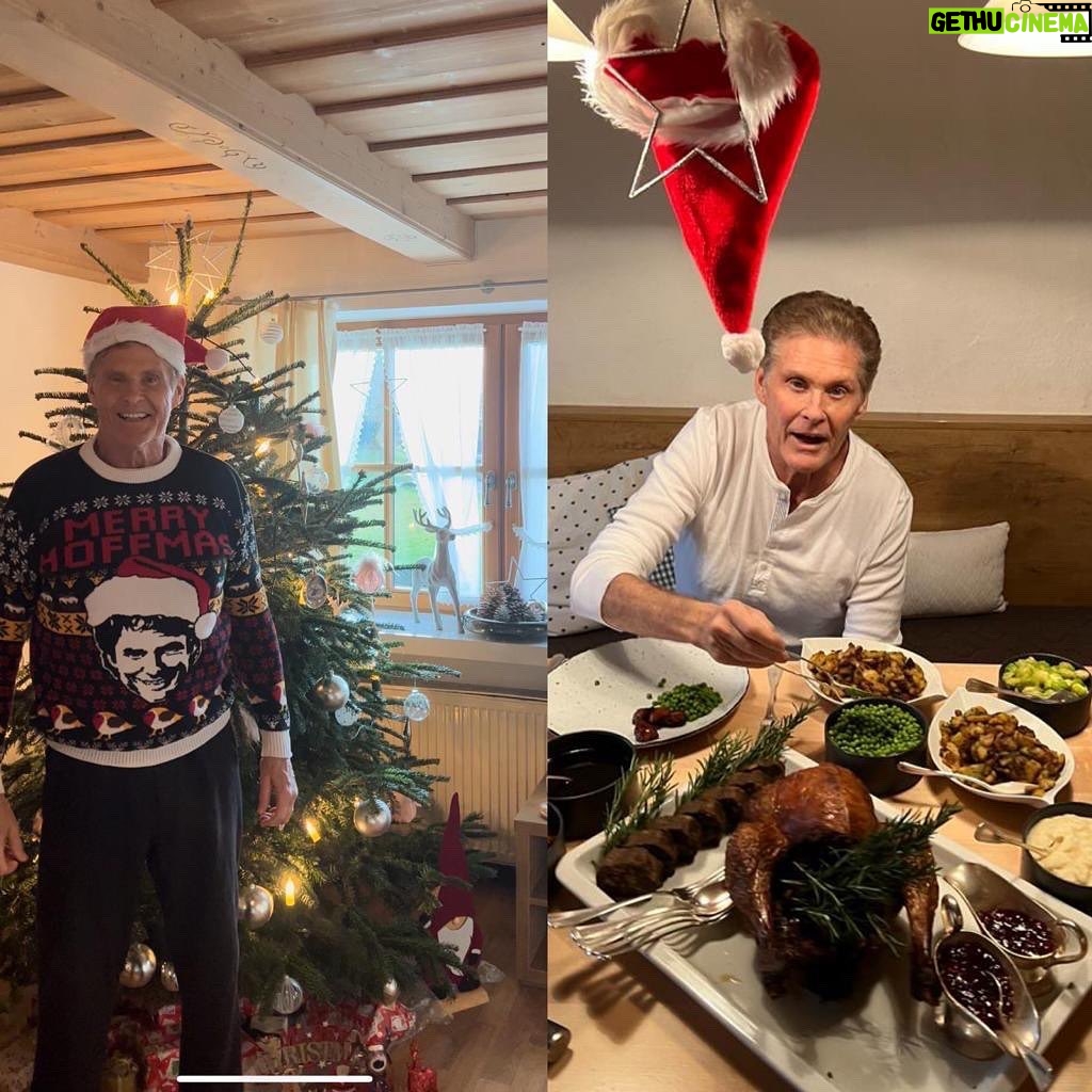 David Hasselhoff Instagram - Merry Hoffmas! Wishing in the New Year in the words of Rodney King “Can’t we all just get along?” #christmas2021
