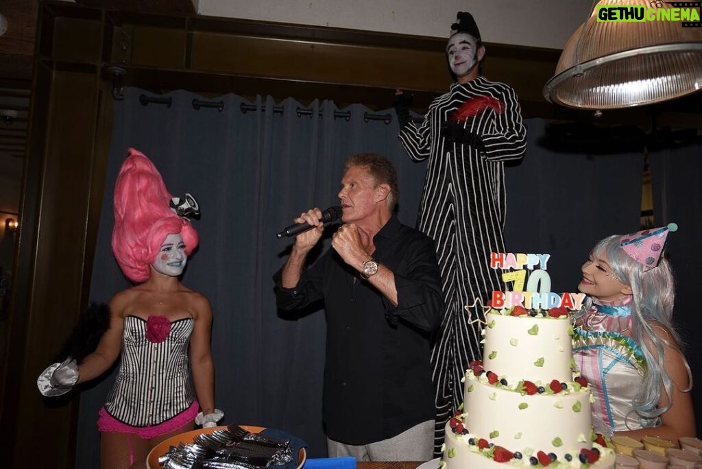 David Hasselhoff Instagram - Just want to share my incredible 70th birthday party that’s currently up on People Magazine. Enjoy! Love David - Link in bio!