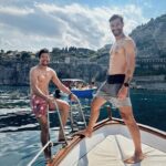 David Lim Instagram - Italy is amazing. It’s even better with great friends. 😎🌊⚓️🇮🇹 #sicilysquad #taormina #isolabella #boatday Isola Bella, Taormina, Sicily