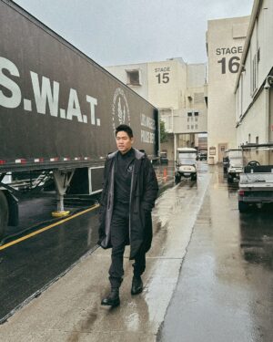 David Lim Instagram - Strolling into S7… boy does it feel good to be back on set! 🎞️📽️ #SWAT #Season7