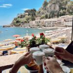 David Lim Instagram - There’s just something about waking up seaside in Italy. ☕️🏝️🇮🇹 #taormina #sicily #buongiorno Mazzarò, Taormina
