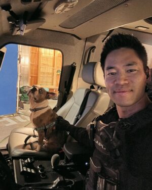 David Lim Instagram - Night shoot with my boy @milesinla. 🎥🐰

Subjective listening, tires quickly, and tends to gloss over his lines, but still a great scene partner. 😆 #swat #rufflife