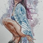 David Mack Instagram - New #Watercolors & Ink #Japan #Psylocke Modeled by @ComicKairi Original art & prints of my work are available at @kirbyscomicart . My new art book: THE MARVEL ART OF DAVID MACK ships soon! @CLoverpress I'm signing at @emeraldcitycomiccon #Seattle. DC for @awesomecons , & @wondercon in March. With ORIGINAL ART My creation of ECHO is #1 on Disney+ & Hulu MARVEL Assembled: The Making of ECHO out today. I was interviewed with @VincentDOnofrio about #ECHO & #Daredevil. Interview out now. In my story I shared the interview of @AlaquaCox on the Tonight show! I taught at the School for the Deaf in Africa, Asia, & Europe, in my work for the US State Dept, and the students love Echo all around the world. And now to see Echo embraced so personally here & on mainstream TV is moving. A heartfelt thank you to the cast & creators of the ECHO @Disney+ series, @AlaquaCox @sydneyfreeland @mariondayre @zahnmcclarnon @shoshannah7 #DarnellBesaw & all that I met & have yet to meet, for putting such heartfelt effort & thoughtfulness into this story & character & world. Sharing my watercolor art in honor of ECHO, including young Maya played by Darnell Besaw, Video at the ECHO premiere with the cast & creators. Legendary @VincentDOnofrio graciously telling the press that I created Echo & helped with his Kingpin performance on #Daredevil. Wonderful to view the Echo series with my co-creator & collaborators on that first story, @JoeQuesada, & @JimmyPalmiotti, (who also hired me to write Daredevil back then- 25 years ago, & on) & editor Nanci Q, @AmandaConner, & @ComicKairi, who filmed this moment & so many other photos & videos I will share with you here. I hope you enjoy the ECHO show. You can find my original art work at @KirbysComicArt