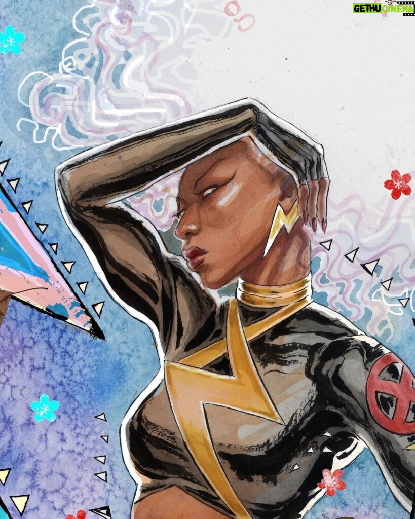 David Mack Instagram - My new #STORM cover to MARVEL's X-Men: Rise of the Powers of X. Original art & prints of my work are available at @KirybsComicArt. My new art book: THE MARVEL ART OF DAVID MACK ships soon! @clover_press I was interviewed with @VincentDOnofrio this week about #ECHO & #Daredevil. Will share it when it's public. In my story is the interview of @AlaquaCox on the Tonight show! I taught at the School for the Deaf in Africa, Asia, & Europe, in my work for the US State Dept, and the students love Echo all around the world. And now to see Echo embraced so personally here & on mainstream TV is moving. A heartfelt thank you to the cast & creators of the ECHO @Disney+ series, @AlaquaCox @sydneyfreeland @mariondayre @zahnmcclarnon @shoshannah7 #DarnellBesaw & all that I met & have yet to meet, for putting such heartfelt effort & thoughtfulness into this story & character & world. Sharing my watercolor art in honor of ECHO, including young Maya played by Darnell Besaw, Video at the ECHO premiere with the cast & creators. Legendary @VincentDOnofrio graciously telling the press that I created Echo & helped with his Kingpin performance on #Daredevil. Wonderful to view the Echo series with my co-creator & collaborators on that first story, @JoeQuesada, & @JimmyPalmiotti, (who also hired me to write Daredevil back then- 25 years ago, & on) & editor Nanci Q, @AmandaConner, & @ComicKairi, who filmed this moment & so many other photos & videos I will share with you here. I hope you enjoy the ECHO show. You can find my original art work at @KirbysComicArt