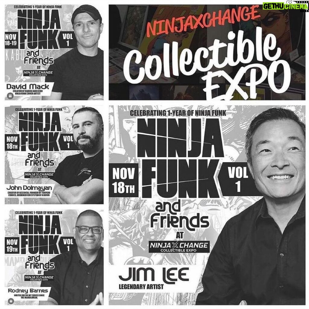 David Mack Instagram - This Saturday & Sunday! I'm signing with @JimLee @therodneybarnes @johndolmayan_ Nov 18-19th at @ninja_xchange near #SanDiego & #LosAngeles! 2561 El Camino Real Carlsbad, CA 92008 Presale tickets available check out @thatspidermanbooth for details Bring those David Mack #Daredevil & #ECHO books to get SIGNED now before the new #ECHO tv series from #MARVEL! & Exclusive Mack PRINTS at the event! a @NinjaFunk #ECHO #Daredevil HOMAGE cover as print! David Mack Creator of Kabuki, Echo and Cover Artist for Ninja Funk, joins us as our Guest for “Ninja Funk and Friends” volume 1. David is the Cover A artist for Ninja Funk. We will have extremely limited edition prints of David’s work on the upcoming Ninja Funk B.A.D. Music limited edition series coming out early 2024 from Whatnot Publishing. He will have his Original Art for sale during the event 😮!! It’s an honor to work with David. His body of work is legendary. Stay tuned and thank you as we Celebrate 1 year of Ninja Funk at the Ninja X change. "1 Year of my covers with #NinjaFunkwith many more covers to reveal! & More CATS! " New @ninjafunk"DD-Echo Homage" cover revealed as PRINT at @Ninja_Xchange SIGNING! With David Mack @jimlee @JohnDolmayan @whatnotcomics @thatspidermanbooth @lazerwolfsteve "They asked me to make the new NINJA FUNK cover an homage to my #Daredevil #9 first #Echo cover" (It's the reveal of the new character "Kairi Wolf" modeled by @comickairi) Available as a print ONLY at the Signing! My original art and prints at @kirbyscomicart Link in my Bio