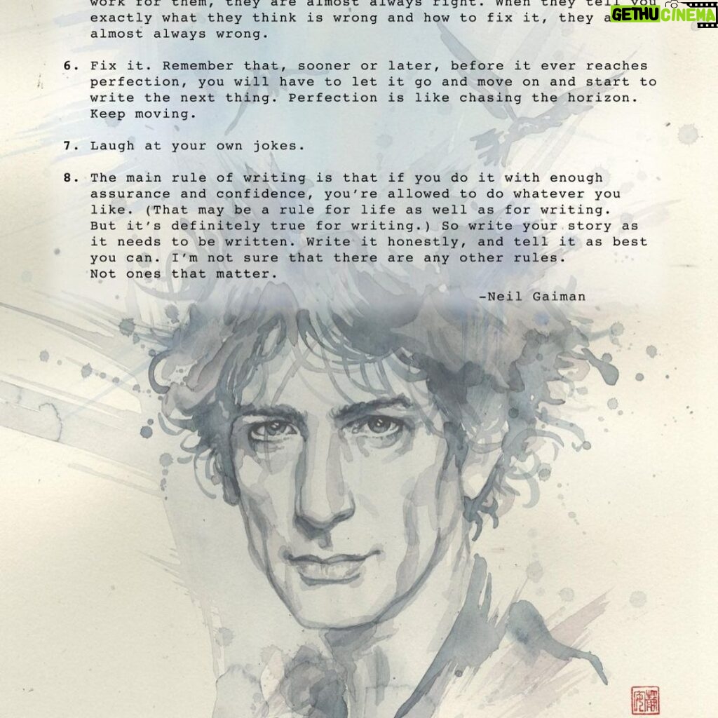 David Mack Instagram - Today is #NeilGaiman's birthday. Sending him best wishes. @neilhimself I've very much enjoyed/enjoying working on covers to his #NorseMythololgy & #AmericanGods & #Sandman series. & contributing to these prints & more that you can order here: Neverwear.net I'm happy to say that I'm currently working on a new #NeilGaiman series! It will be announced soon. What is your favorite Neil Gaiman work? Or the one that you started with? I started with the Graphic Novels: Signal to Noise & Violent Cases, which I love. Thank you to Neil's VP @catmihos for making my #Gaiman art available at prints to you here: Neverwear.net And for international orders, find my #Sandman PRINTS at @KirbysComicArt LINK in my BIO. If you haven't heard, the character ECHO I created when I was writing #Daredevil, has her own show! Played by #AlaquaCox @AlaquaCox with #Vincentdonofrio @VincentDonofrio My creation of MARVEL Studios #ECHO JANUARY on Disney+ Thanks all of you who have supported my books & work over the years! *I'm a guest at @fanexposf San Francisco #Thanksgiving weekend! #SanFrancisco Fri-Sun #MusconeCenter Nov. 24-26 *I'm signing at Ninja Exchange #SanDiego Nov. 18 & 19. With @jimLee & #System of a down @johndolmayan_ @TorpedoComics @Thatspidermanbooth *Signing in JAPAN Dec 2&3 at @BraveAndBold & @TokyoComicCon *Signing in #Hawaii Jan 6 & 7 at @HawaiiPopCon I will have a LIMITED amount of books at my table! & Prints & ORIGINAL ART! PRINTS! #princessmononoke 🤩 & Original Art at @KirbysComicArt (LINK in my BIO!) Thank you so much for the #Birthday wishes! & kind & thoughtful messages! I'm so grateful! My ART & PRINTS @KirbysComicArt LINK in my BIO