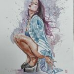 David Mack Instagram - New #Watercolors & Ink #Japan #Psylocke Modeled by @ComicKairi Original art & prints of my work are available at @kirbyscomicart . My new art book: THE MARVEL ART OF DAVID MACK ships soon! @CLoverpress I'm signing at @emeraldcitycomiccon #Seattle. DC for @awesomecons , & @wondercon in March. With ORIGINAL ART My creation of ECHO is #1 on Disney+ & Hulu MARVEL Assembled: The Making of ECHO out today. I was interviewed with @VincentDOnofrio about #ECHO & #Daredevil. Interview out now. In my story I shared the interview of @AlaquaCox on the Tonight show! I taught at the School for the Deaf in Africa, Asia, & Europe, in my work for the US State Dept, and the students love Echo all around the world. And now to see Echo embraced so personally here & on mainstream TV is moving. A heartfelt thank you to the cast & creators of the ECHO @Disney+ series, @AlaquaCox @sydneyfreeland @mariondayre @zahnmcclarnon @shoshannah7 #DarnellBesaw & all that I met & have yet to meet, for putting such heartfelt effort & thoughtfulness into this story & character & world. Sharing my watercolor art in honor of ECHO, including young Maya played by Darnell Besaw, Video at the ECHO premiere with the cast & creators. Legendary @VincentDOnofrio graciously telling the press that I created Echo & helped with his Kingpin performance on #Daredevil. Wonderful to view the Echo series with my co-creator & collaborators on that first story, @JoeQuesada, & @JimmyPalmiotti, (who also hired me to write Daredevil back then- 25 years ago, & on) & editor Nanci Q, @AmandaConner, & @ComicKairi, who filmed this moment & so many other photos & videos I will share with you here. I hope you enjoy the ECHO show. You can find my original art work at @KirbysComicArt