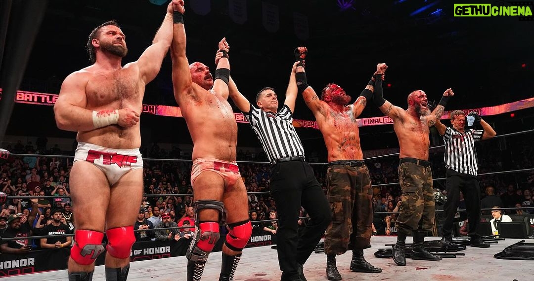 David Michael Harwood Instagram - One year ago, today, we the had the greatest match of our career. To me, it encapsulates everything FTR has represented; emotion. We couldn’t have achieved that without having our equals there to bring that emotion out of us. The story going into this match proves that, whatever you believe, there HAS to be something bigger than us out there. This night, we all 4 sat in the locker room, no one around, bloody from head to toe, each with a tequila in our hand, talking about the end of this rivalry. How we’ll never experience anything like this again. How all four of us, from now until forever, would be connected; and we were ok with that. How years from now, decades from now, we’d be traveling to conventions and meet & greets just to talk about this rivalry and THIS ONE MATCH in particular. Then it all changed. The picture of Jay, the intensity on his face, a chain wrapped around my mouth, the emotion in Paul, Cash desperately doing everything in his power, even if it means losing, to save his best friend from death while Mark is using every last ounce of energy in his body to block him, is the greatest snapshot of my career. Everyone that had a hand in this match & this moment, from Tony, The Briscoes, Cash, Paul, Posey, the camera men, the producers, I can’t thank you enough for what you’ve given me, my career, and my life.