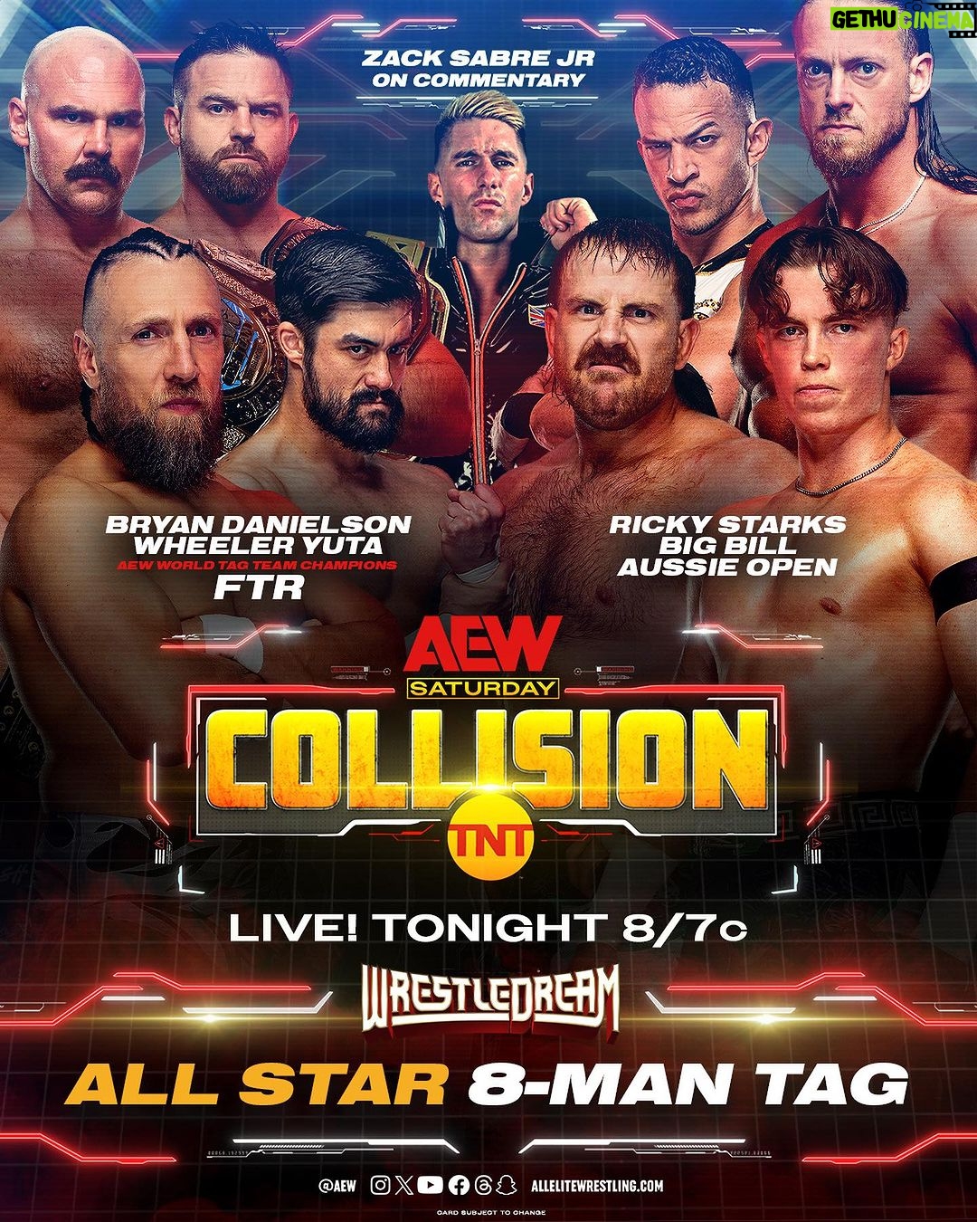 David Michael Harwood Instagram - TONIGHT #AEWCollision TOMORROW #AEWWrestleDream MONDAY #DAXSoreAsHell