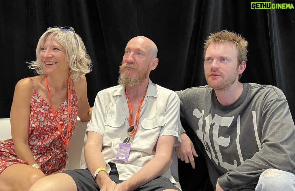 David Thewlis Instagram - Shortly after the @finneas head shaving incident. Hermine and I trying not to look bothered but… My legal team witnessed the whole thing. @lanewayfest Sydney, Australia