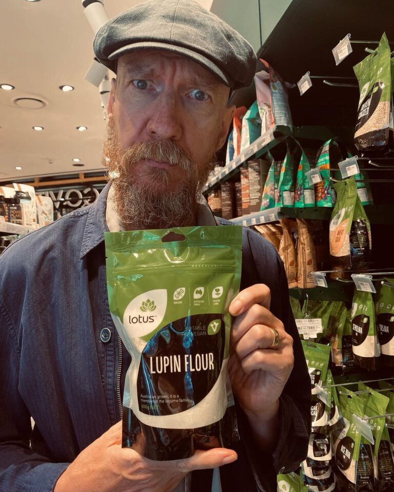 David Thewlis Instagram - This is interesting because some years ago I played a character called Mr. Lupin in a film I’ve forgotten the name of, and here in Australia it appears to be a sort of flour. This was so hilarious that I had my picture taken with it whilst affecting an amusing expression. Instagram doesn’t get any better than this. *This post is not an endorsement. I received no payment nor free flour. I didn’t even buy it. I put it back on the shelf since I had no use for it. Just thought I’d make that clear. This caption has gone on long enough. From now on you’re on your own. Sydney, Australia