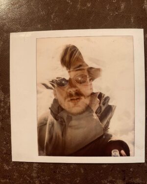 David Thewlis Instagram - Found these old double exposed Polaroids dating back to the mid nineties when I shot Seven Years in Tibet. The first two are of a famous nineties heartthrob and Brad Pitt, and the last two are just me larking about with meself. This was how we passed time on film sets before phones and iPads. Btw don’t smoke kids. Don’t poke yourself in the eye. Don’t climb mountains. Don’t hang out with people better looking than yourself.  Dont give advice. Dont tell people what to do. Don’t make lists. Don’t post crap on Instagram. Don’t let your captions go on too long. Don’t let your chewing gum lose its flavour on the bedpost overnight. Stop reading. Go to sleep. Unless you’re driving. Stop driving.