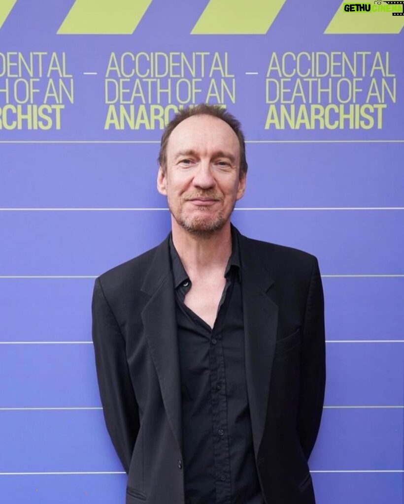 David Thewlis Instagram - If you’re in London, around London, under, or maybe floating a few feet above London any time soon go and see Accidental Death Of An Anarchist at the Theatre Royal Haymarket. It’s one of the best pieces of theatre I’ve ever experienced. A fantastically funny play about profoundly serious issues. A radical rewriting and staging of Dario Fo’s superb satire. I will never forget those two wonderful hours. Enormous admiration and respect for @danielrigbyrigby ‘s explosive and unrelenting performance as The Maniac, @raggett.daniel ‘s flawless direction and @tom.basden who has brought Fo's work so up to date it feels as if it’s still being written minutes before the lights go up. The whole cast are excellent. Thank you folks. Btw, to be clear, I’m not in it and have nothing to do with it. That’s it. Now go. Trust me - go! @anarchistwestend @danielrigbyrigby @raggett.daniel @tom.basden @inquest_org @tonygardner64 @rokum4r @fondazioneforame @playfulprods @theatreroyalhaymarket