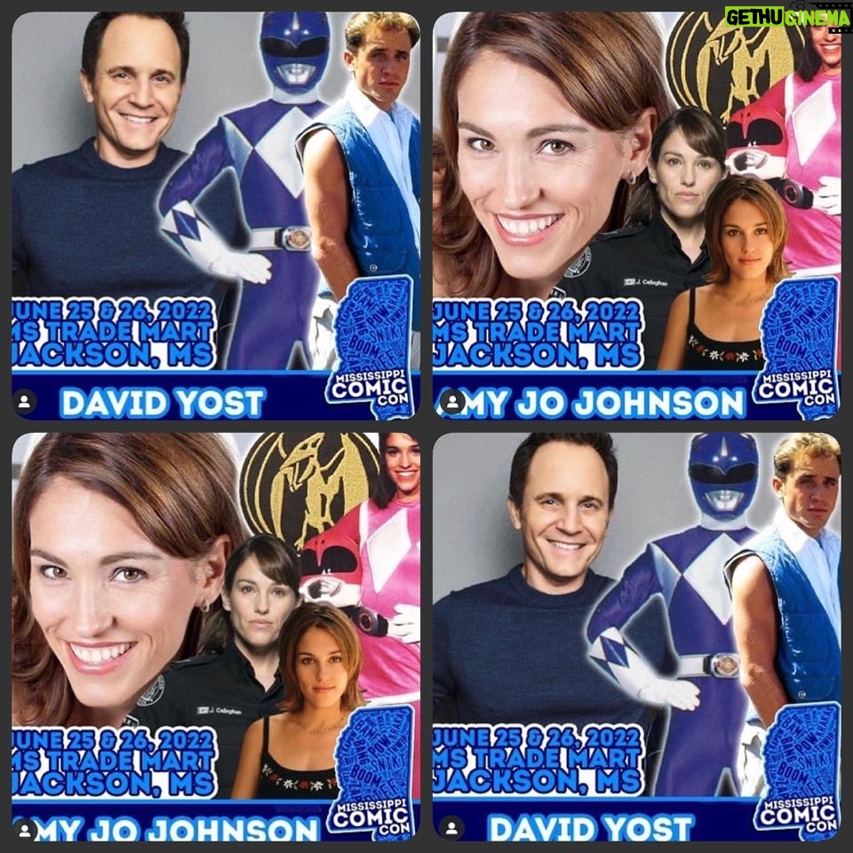 David Yost Instagram - JACKSON, MISSISSIPPI - Next weekend June 25th & 26th I’ll be appearing at @mississippicomiccon along with @atothedoublej !!!! Come check it out it’ll be fun! #affirmative #affirmyourself #powerrangers #blueranger #pinkranger #mississippicomiccon Mississippi Trademart Center